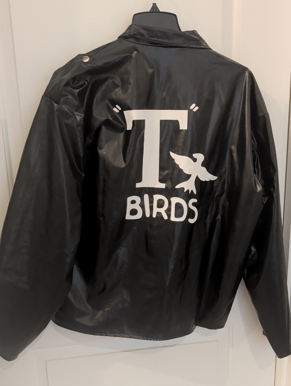 Grease T Birds Black With White Bird Logo Costume Jacket Cosplay Halloween